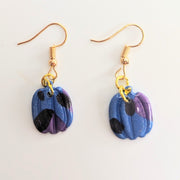 Blue & Purple Leopard Print Small Pumpkin Drop Earrings