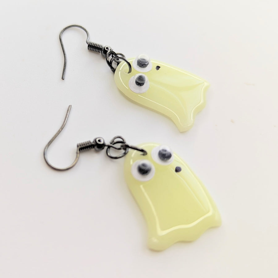 Glow in the Dark Googly Ghost Earrings