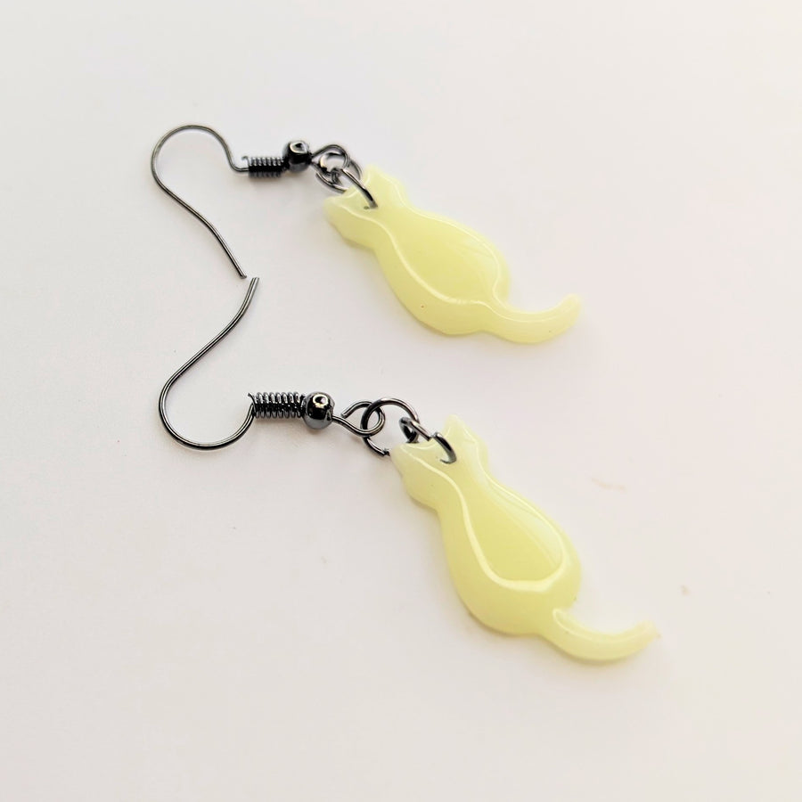 Glow in the Dark Cute Cat Earrings