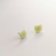 Glow in the Dark Cat Face Stud Earrings