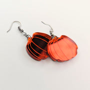 Mirrored Orange Acrylic Halloween Pumpkin Earrings