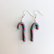 Red & Green Striped Candy Cane Earrings