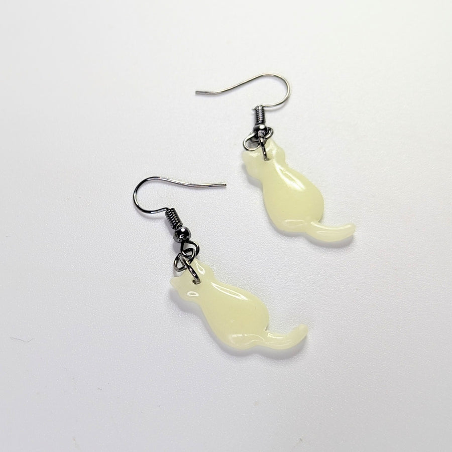Glow in the Dark Cute Cat Earrings