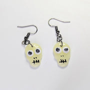 Glow in the Dark Googly Skull Earrings