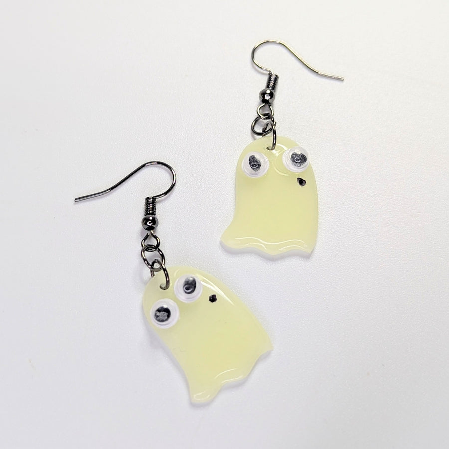 Glow in the Dark Googly Ghost Earrings