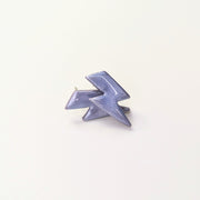 Sparkly Silvery Blue Lightning Bolt Stud Earrings