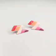 Cute Lesbian Flag Lightning Bolt Stud Earrings LGBTQ+ Pride Polymer Clay Jewellery