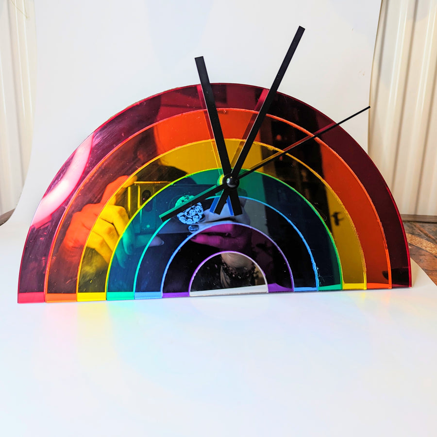 Mirrored Acrylic Rainbow Clock