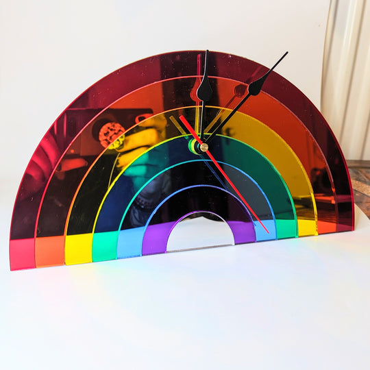 Mirrored Acrylic Rainbow Clock