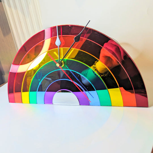 Mirrored Acrylic Rainbow Clock