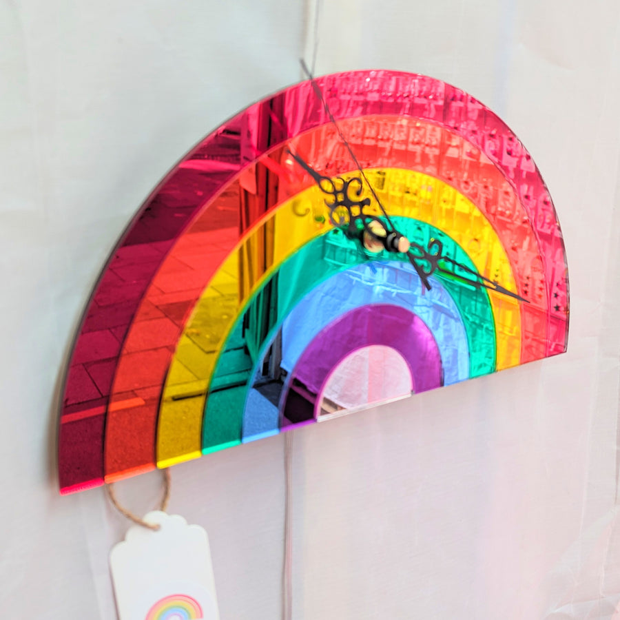 Mirrored Acrylic Rainbow Clock