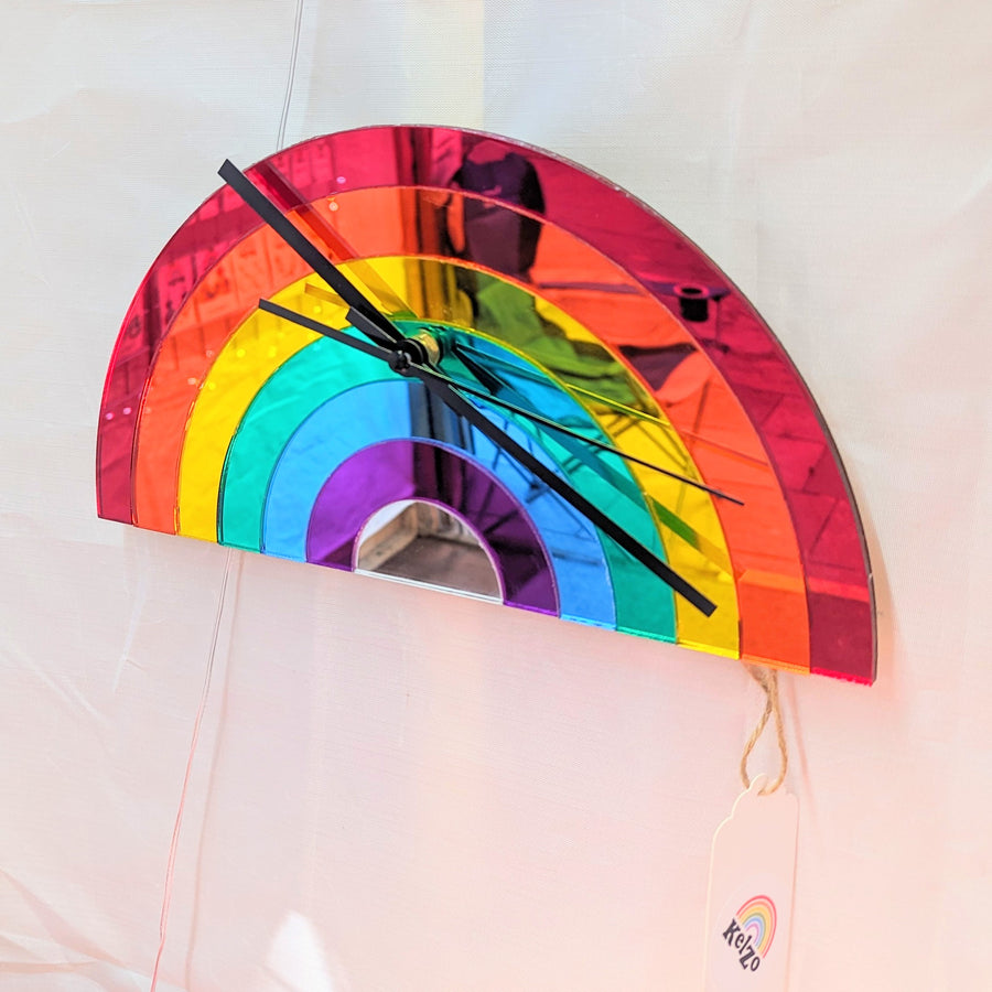Mirrored Acrylic Rainbow Clock