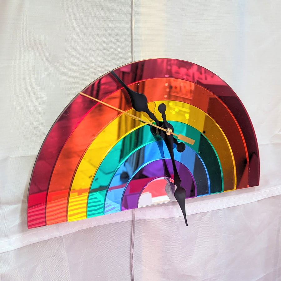 Mirrored Acrylic Rainbow Clock