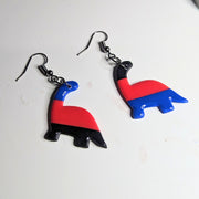 Polyamorous Dinosaur Earrings LGBTQ Queer Jewellery