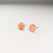 Gold & Rose Quartz Style Circle Stud Earrings
