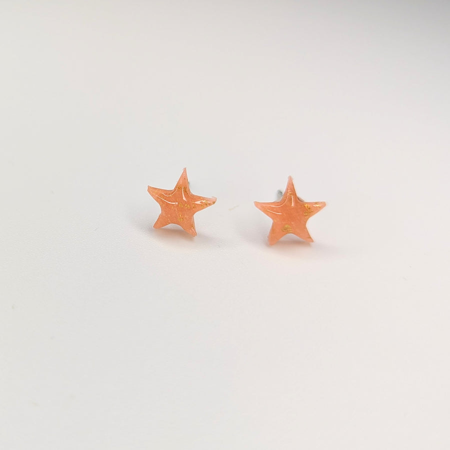 Gold & Rose Cute Star Stud Earrings