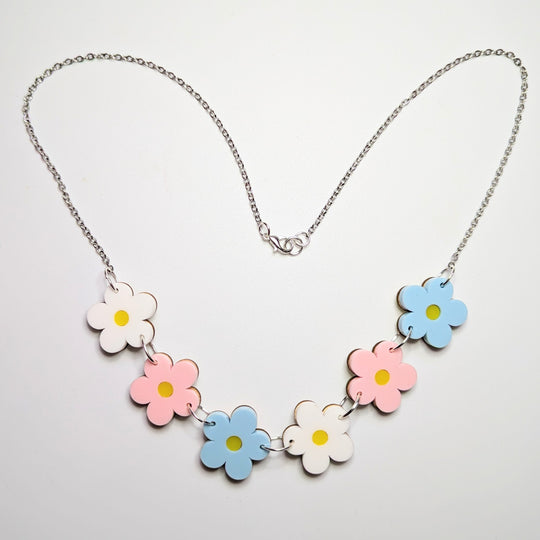 Pastel Daisy Acrylic Necklace