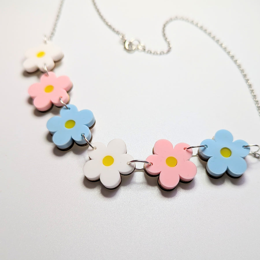 Pastel Daisy Acrylic Necklace