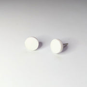 White Acrylic Circle Stud Earrings