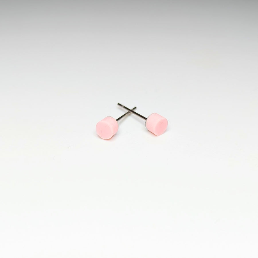 Super Cute Baby Pink Mini Circle Acrylic Stud Earrings