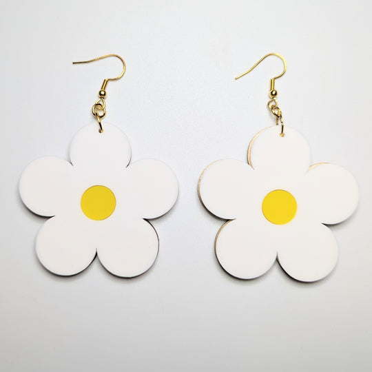 Oversized Acrylic Daisy Earrings