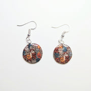 Semi Translucent Cat Print Circle Drop Earrings
