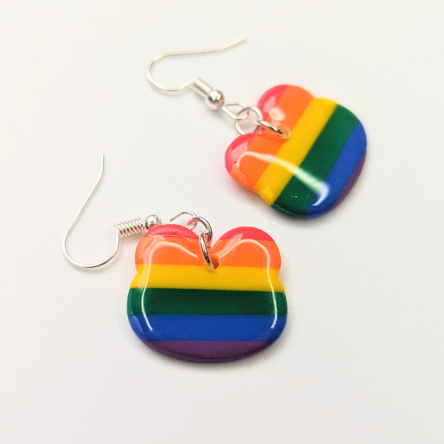 Rainbow LGBTQ Frog Drop Earrings