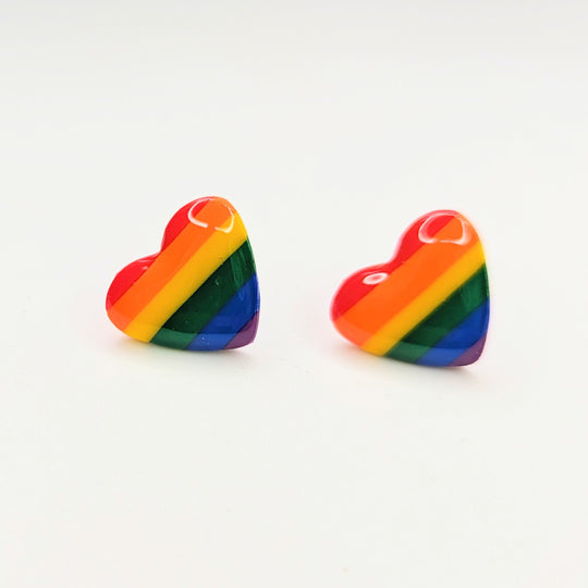 Rainbow Heart Studs