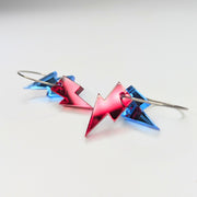 Bowie Inspired Mirrored Acrylic Lightning Bolt Drop Earrings