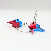 Bowie Inspired Mirrored Acrylic Lightning Bolt Drop Earrings