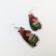 Semi Translucent 'I Choose Bear' Drop Earrings