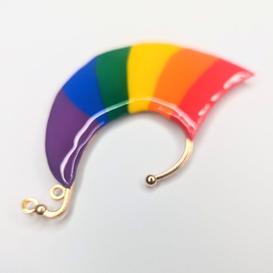 Pride Rainbow Statement Earcuff, LGBTQ+ Queer Jewellery