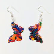 Marbled Pride Rainbow Butterfly Earrings, LGBTQ+ Queer Jewellery