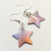 Marbled Pastel Star Drop Earrings
