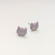Marbled Pastel Cute Cat Face Stud Earrings