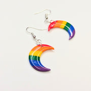 Rainbow Pride Moon Drop Earrings LGBTQ Jewellery
