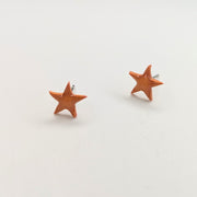 Sparkly Orange Cute Star Stud Earrings