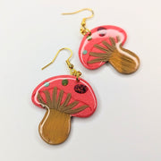 Statement Toadstool Mushroom Drop Earrings
