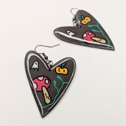 Oversized Wonky Heart Halloween Drop Earrings