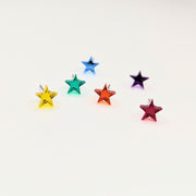 Pride Rainbow Mirrored Acrylic Star Earring Stud Pack, LGBTQ+ Queer Studs