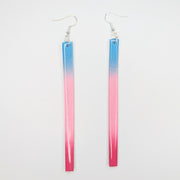 Sparkly Red, Pink & Blue Long Drop Earrings