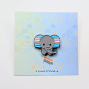 Transgender Flag Elephant Enamel Pin Badge