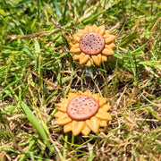 Yellow Sunflower Drop Earrings, Polymer Clay Jewellery