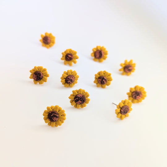 Cute Sunflower Stud Earrings