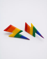 Rainbow Lightning Bolt Studs LGBTQ+ Jewellery