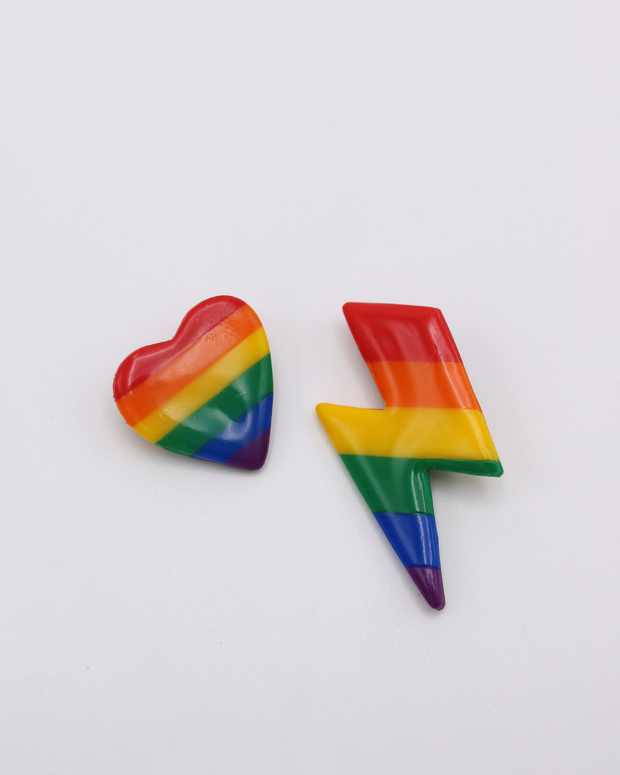 Rainbow Pride Bolt Badge, LGBTQ+ Queer Badge