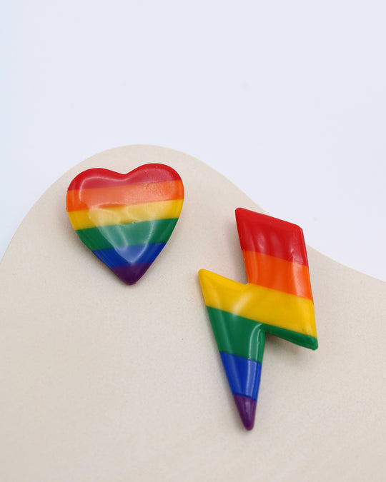 Rainbow Pride Bolt Badge, LGBTQ+ Queer Badge