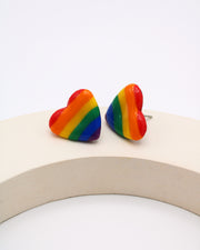 Rainbow Heart Studs