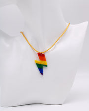 Pride Rainbow Lightning Bolt Necklace, LGBTQ+ Jewellery
