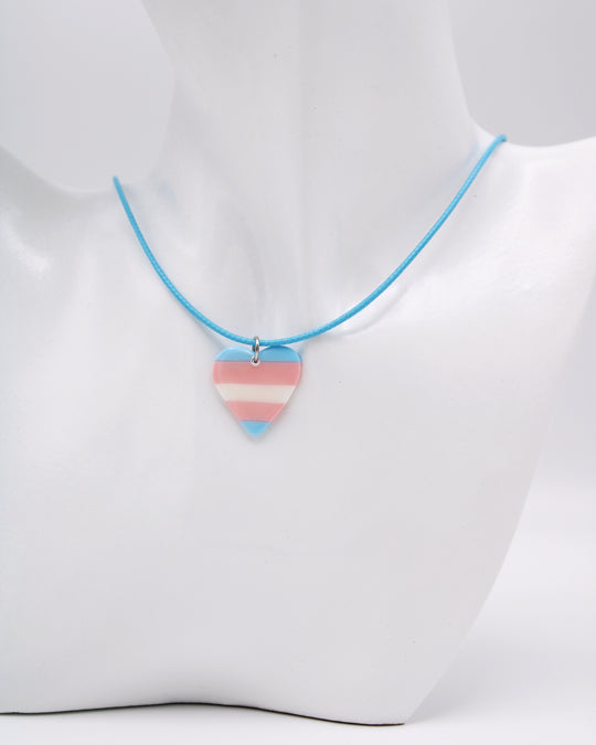 LGBTQ+ PRIDE Transgender Heart Necklace